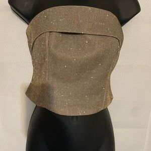 Elegant Glitter Strapless Blouse